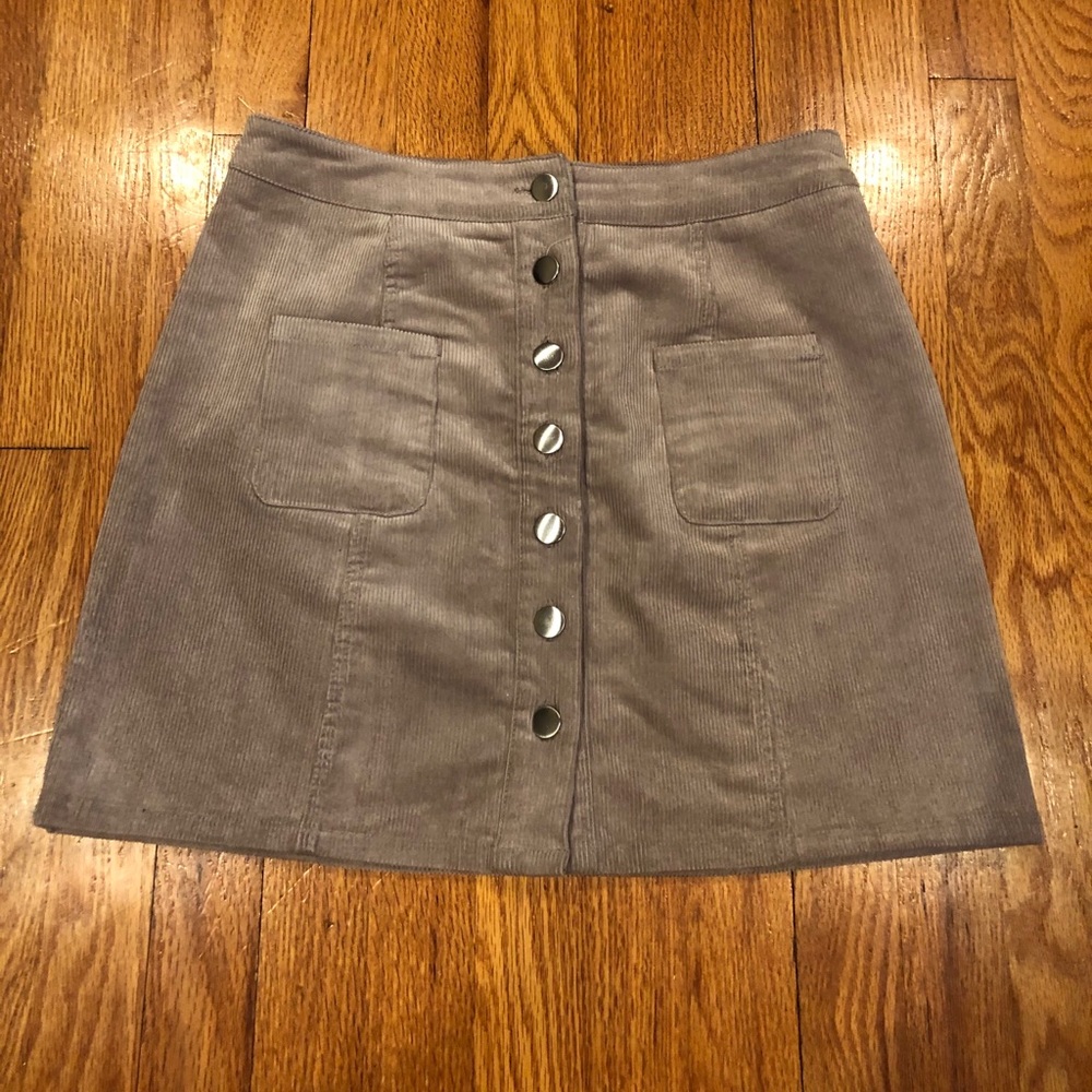Charlotte Russe Button Down Corduroy Skirt